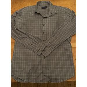 David Donahue Shirt Mens L Plaid Casual Button Up Long Sleeve